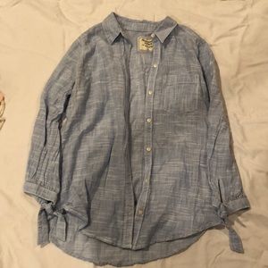 Blue Linen Button Down